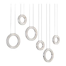Jonah Iron & Crystal LED 6 Light Pendant